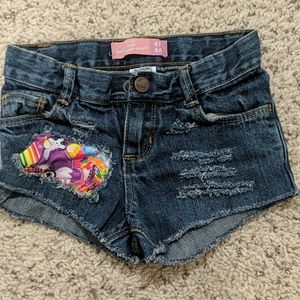 Custom Lisa Frank cut out shorts